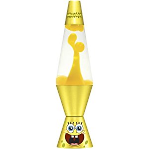 Lava Lite 2450 14.5-inch/20 oz. SpongeBob Lava Lamp, Yellow Wax/Clear Liquid/Decal Yellow Base