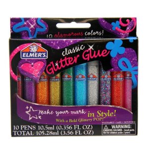 Elmer's 3D Washable Glitter Pens, 10 Classic Rainbow and Glitter Colors (E199)