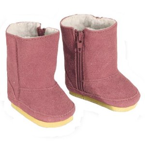 Doll Boots Pink Suede Ewe Boot, 18 Inch Doll Shoes Fits 18 Inch American Girl Dolls