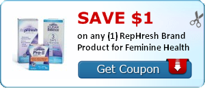 Save $1.00  on any (1) RepHresh Brand Product for Feminine Health