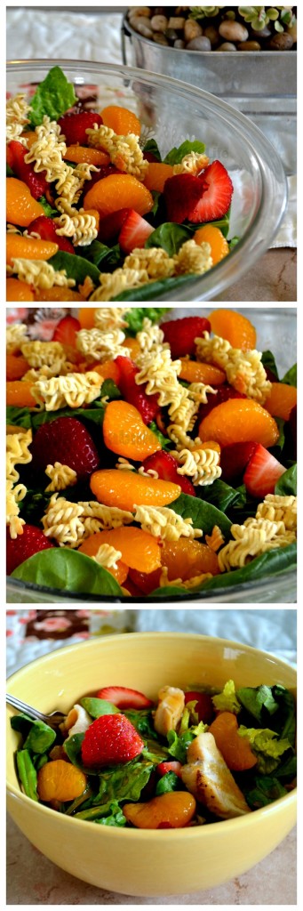 sweet spinach fruit and chicken salad1