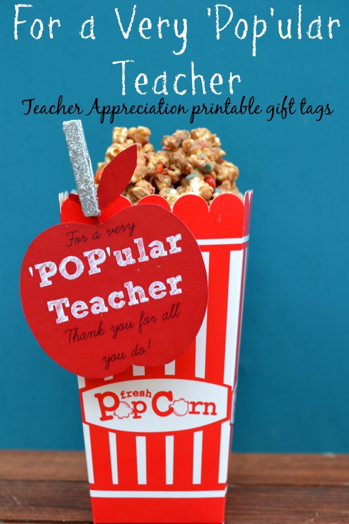 Cookie Butter Popcorn For a Very Pop-ular teacher (with free printable gift tags!) 