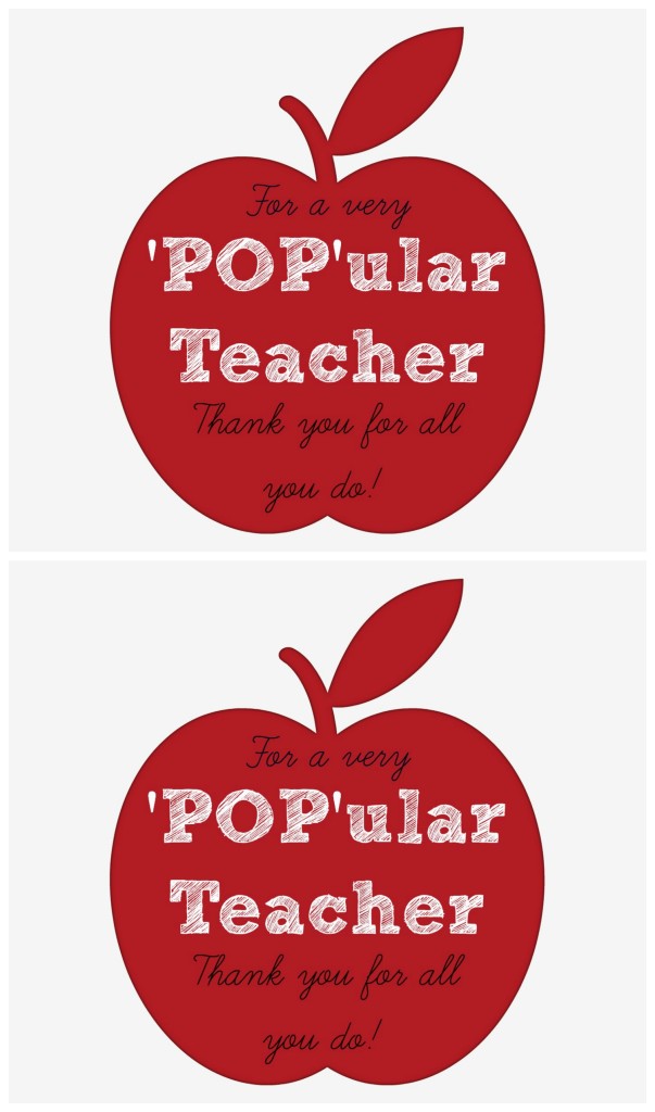 POPular Teacher Printable for Teacher Appreciation