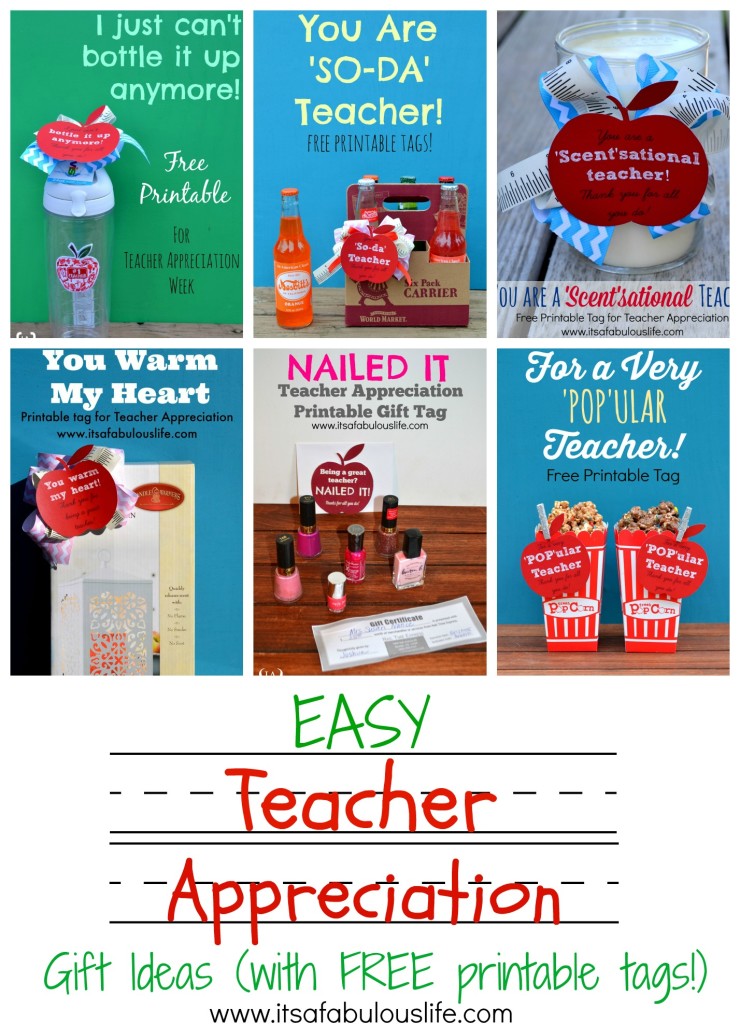 Easy Teacher Appreciation Gift Ideas (With FREE Printable tags!)