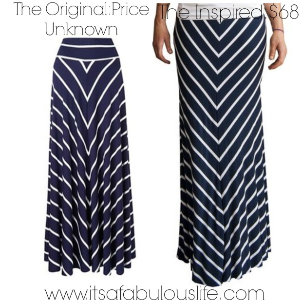 Fashion for Moms - Summer Outfits Fashion on a Budget Navy Chevron Maxi Skirt