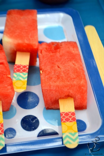 Washi tape + craft sticks = cutest watermelon ever!