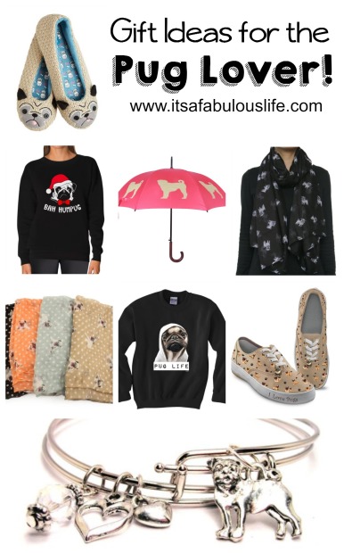 Pug slippers, pug shirts, pug scarves, pug jewelry, pug shoes, pug umbrella - gift ideas for pug dog lovers