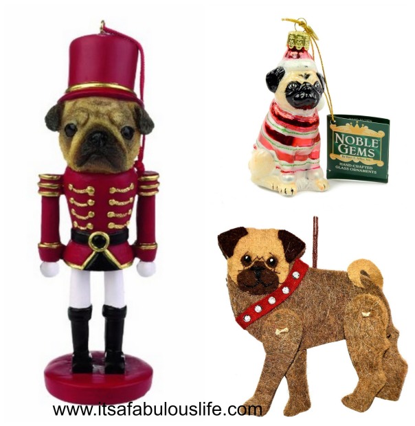 Pug Christmas Ornaments - Gift ideas for pug dog lovers
