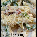 Skinny Bacon, Chicken, and Asparagus Penne Pasta Recipe