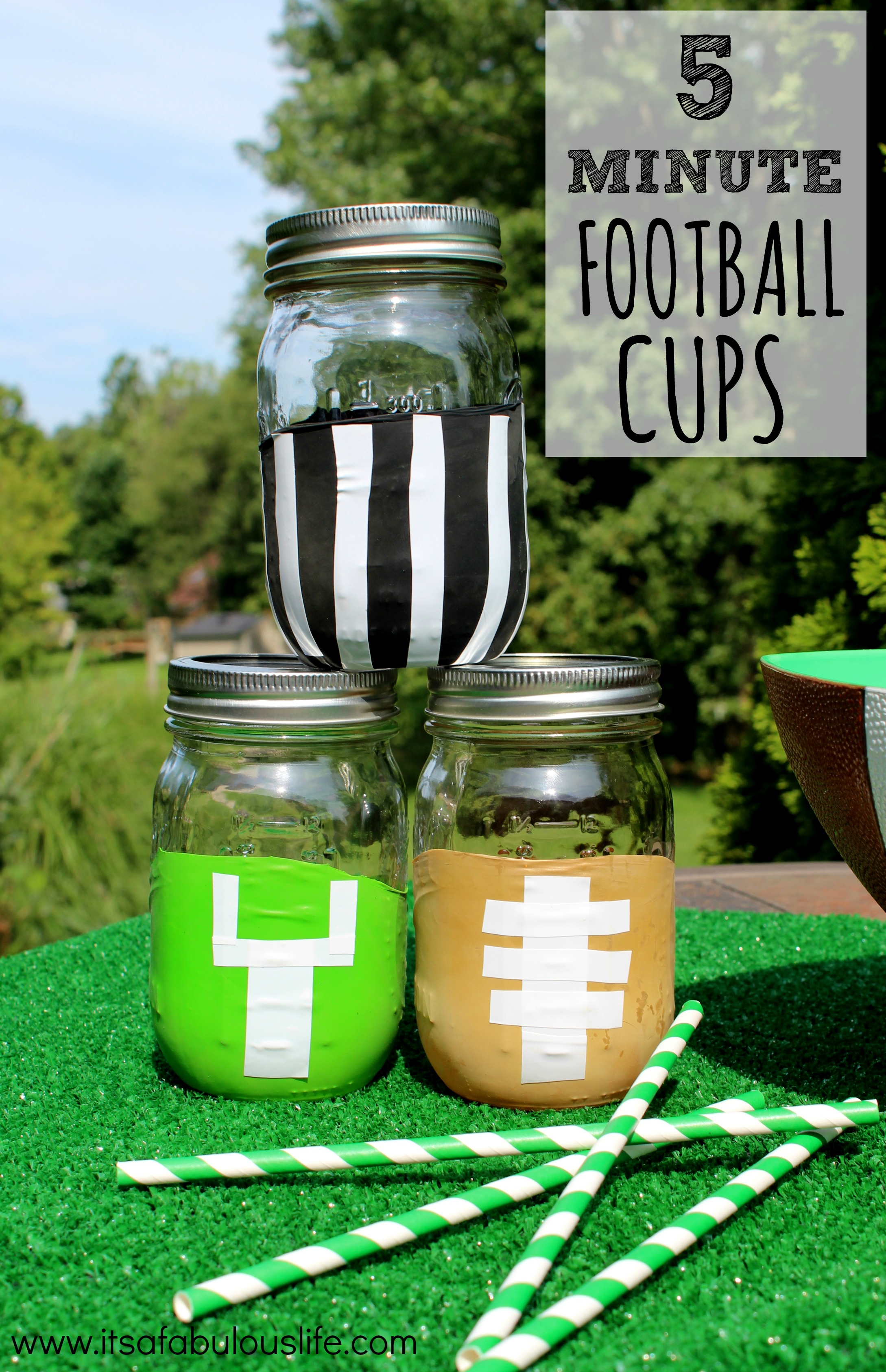 Quick & Easy Football Mason Jar Cups