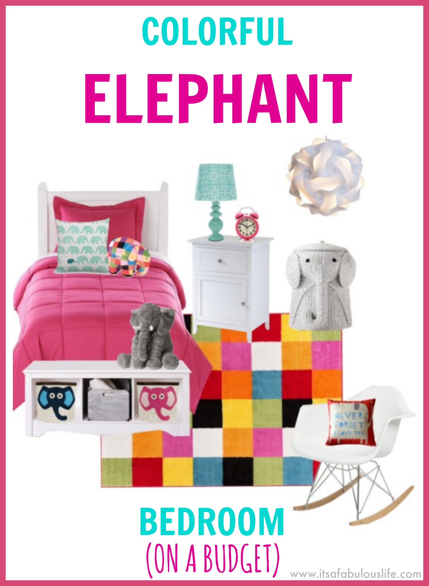 Colorful Girl's Elephant Bedroom Ideas (On a Budget!) 