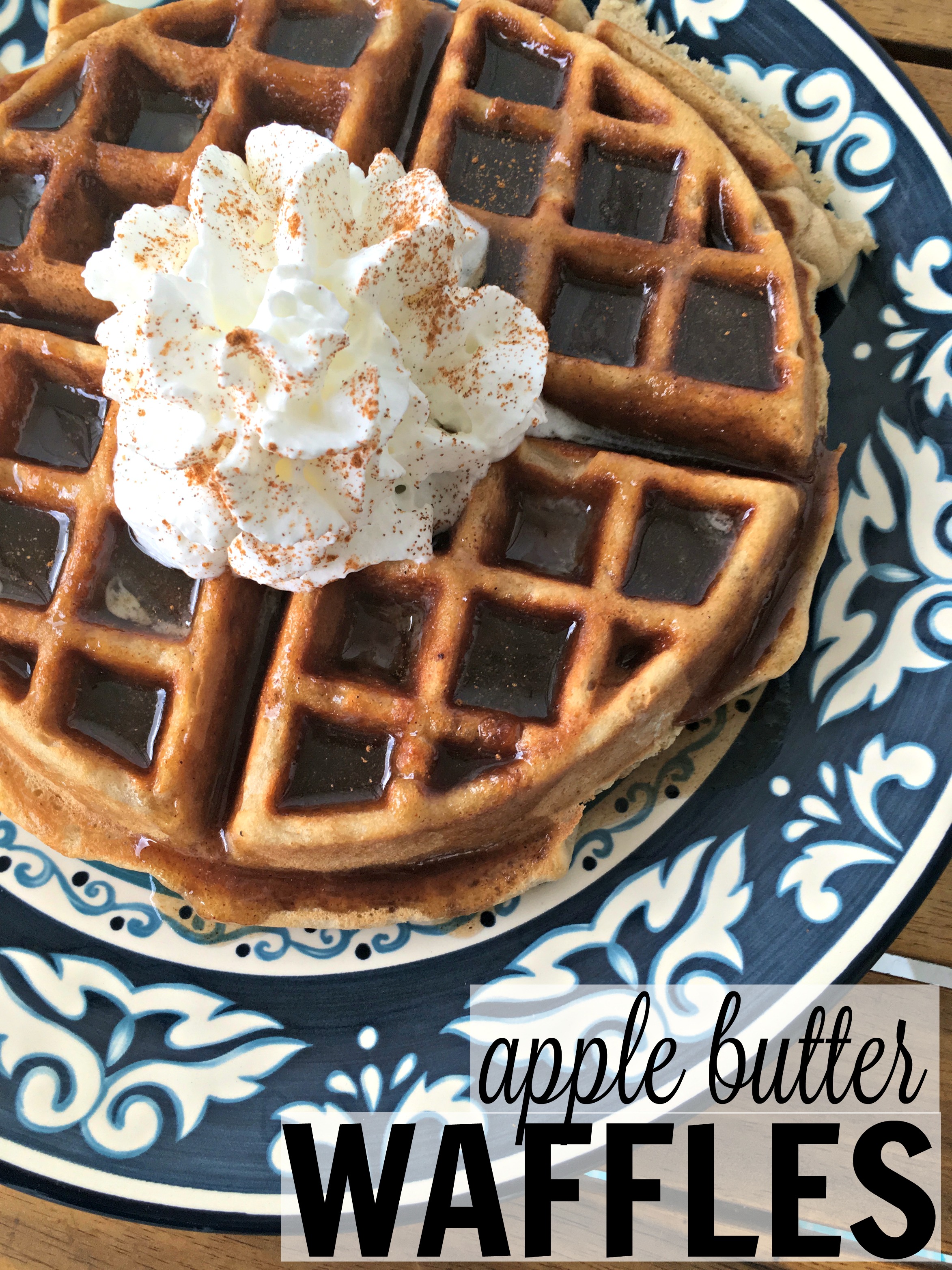 Apple Butter Waffles with Cinnamon Syrup