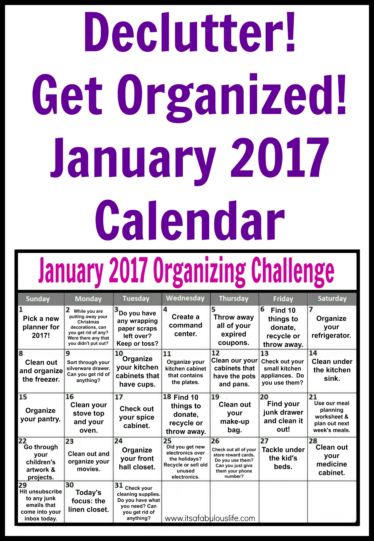 January 2017 Organizing Challenge