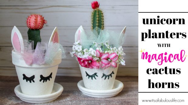 DIY Unicorn Planters with Magical Cactus Horns