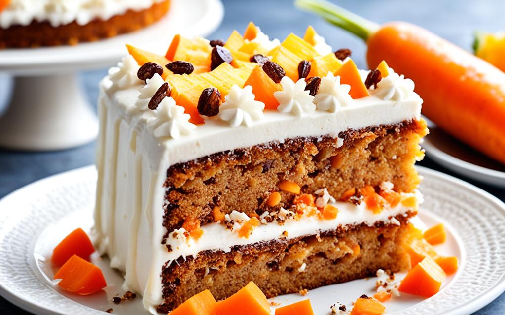 carrot cake with creative toppings