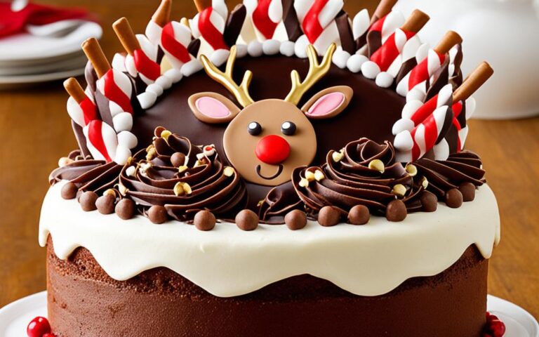 Adorable Chocolate Reindeer Cake for Festive Holiday Parties