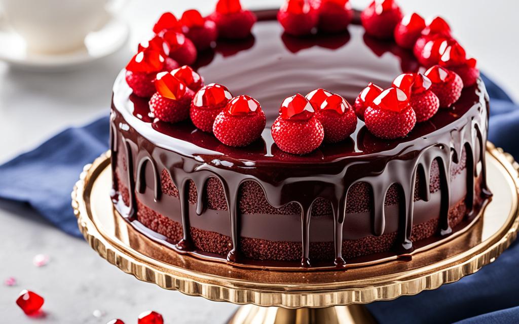 raspberries on a cake