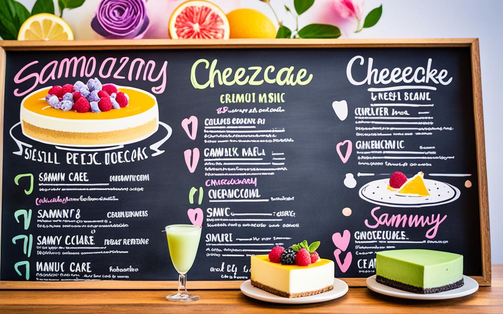 sammy cheezecake menu