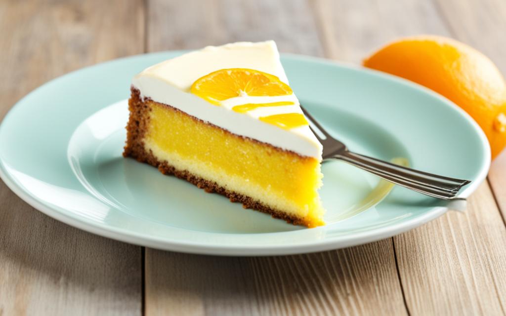 serving lemon orange cake