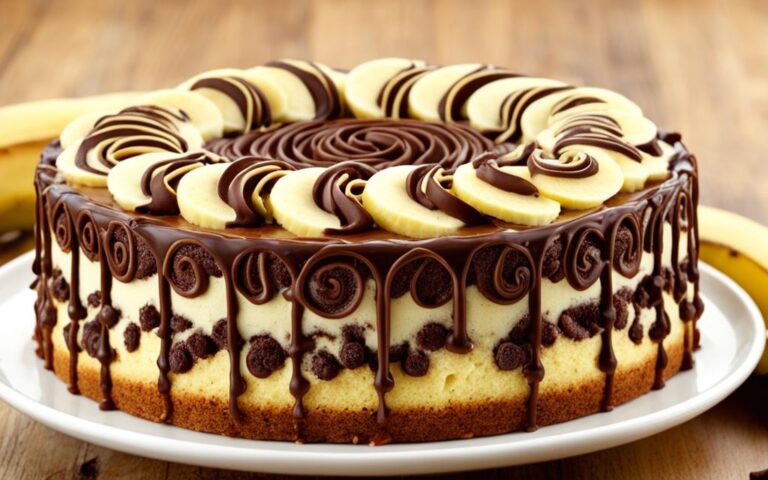 Combining Sweetness: Banana Cake with Chocolate Swirls