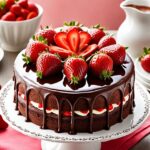 Cake with Chocolate and Strawberries