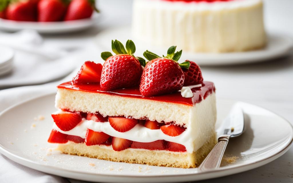 Cake with Fresh Cream and Strawberries
