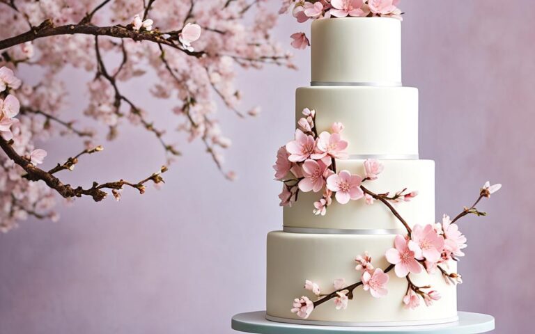 Elegant Cherry Blossom Wedding Cake for a Spring Celebration