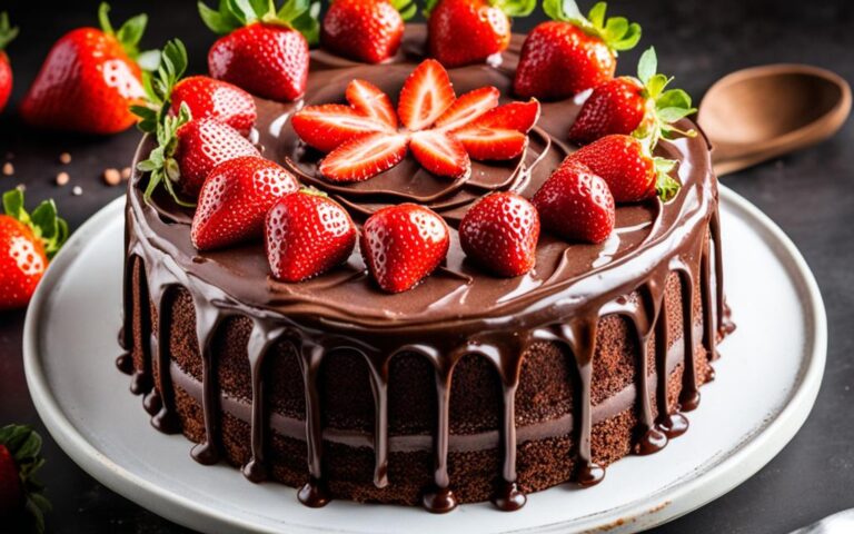 Rich Chocolate Cake with a Burst of Strawberry Flavor