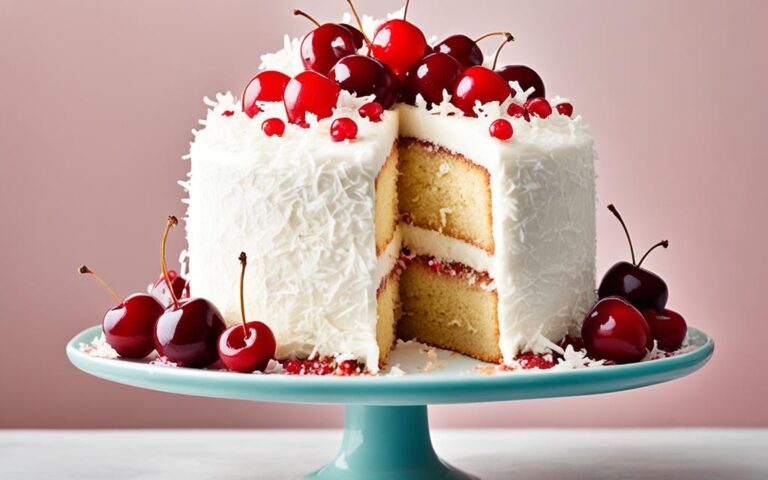 Lush Coconut Cake Adorned with Cherries