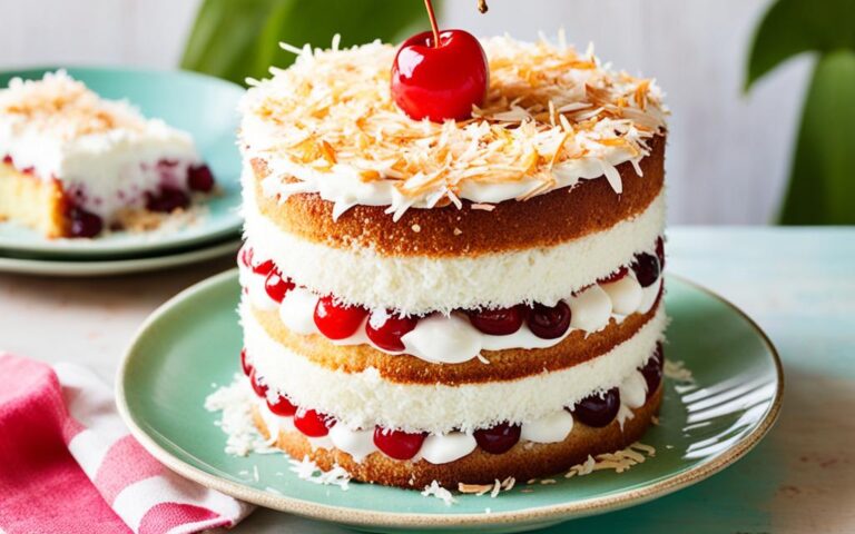 Charming Coconut and Cherry Cake for Family Gatherings