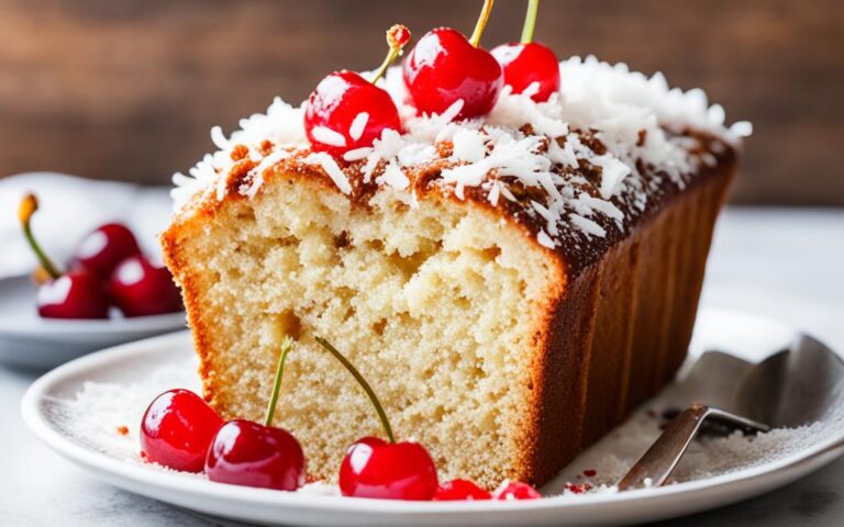 Moist and Flavorful Coconut and Cherry Loaf Cake