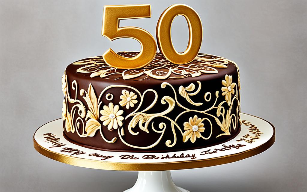 Customizable and Personalized Chocolate 50th Birthday Cake Designs