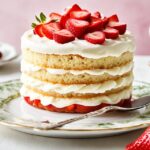 Fresh Cream and Strawberry Cake