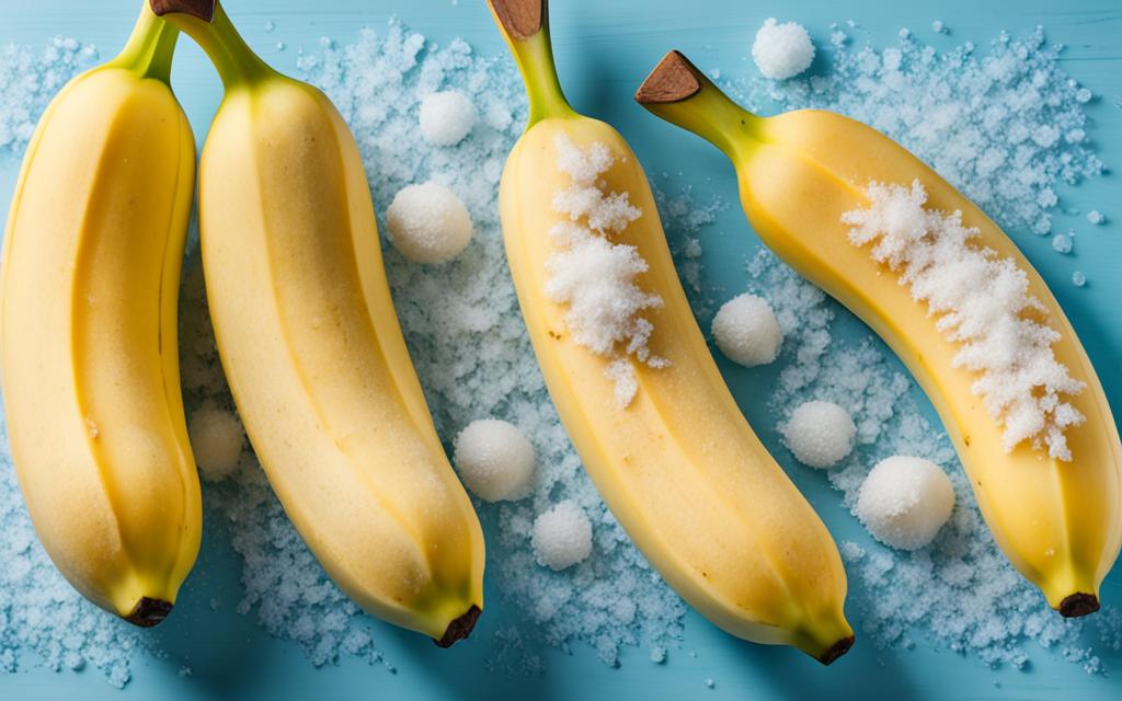 Frozen bananas for banana cake sponge