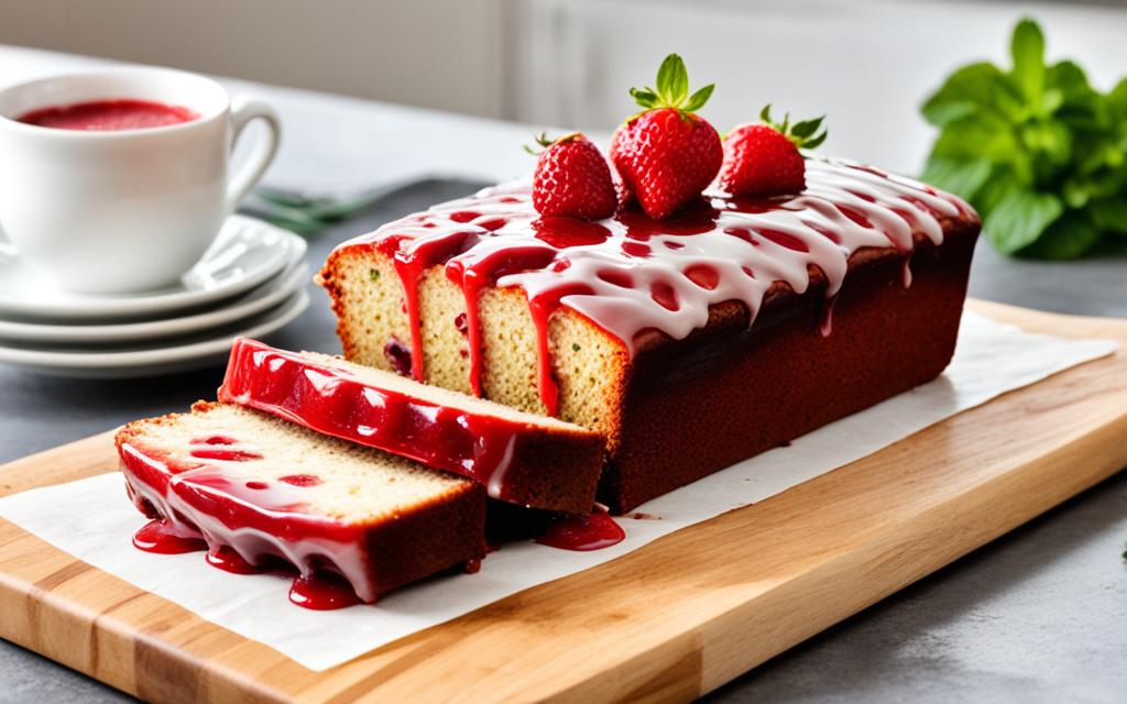 Strawberry Loaf Cake with Glaze