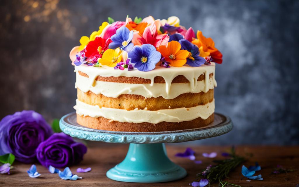 Vegan Vanilla Cake with Colorful Icing Designs