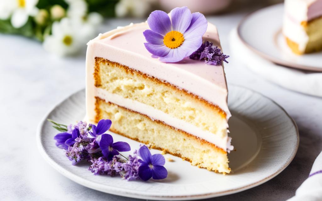 Vegan Vanilla Cake with Edible Flowers