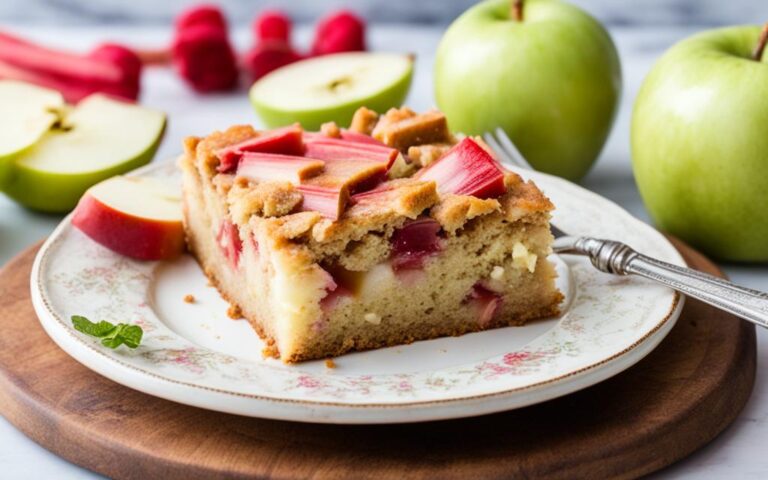 Tangy and Sweet Apple and Rhubarb Cake Recipe