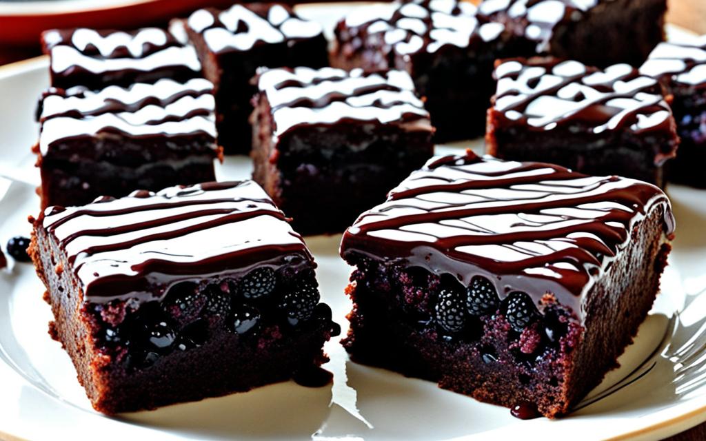 blackberry brownies with ganache