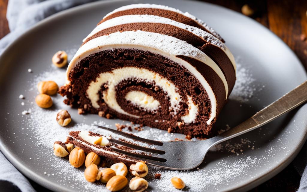 chocolate and hazel roulade cake