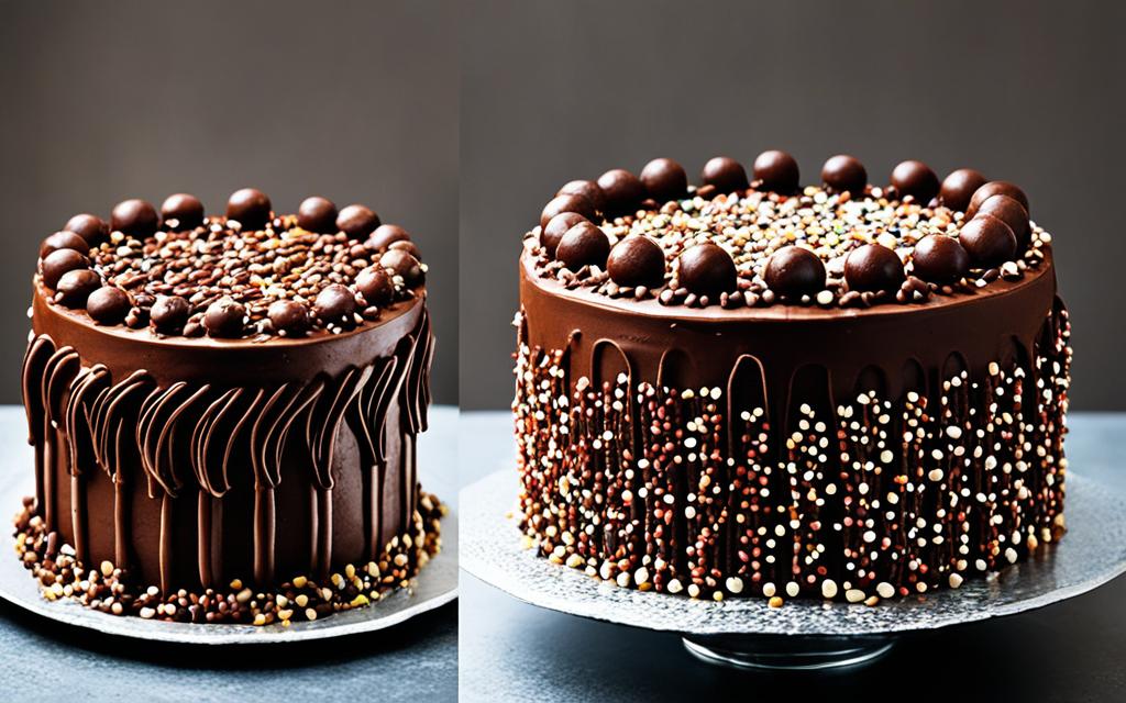 chocolate cake with fingers