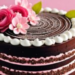 chocolate cake with pink