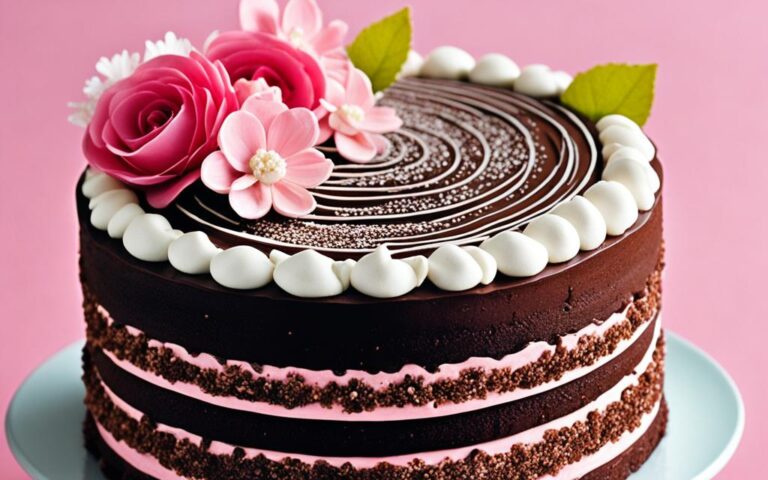 Stylish Chocolate Cake with Pink Accents for Chic Parties