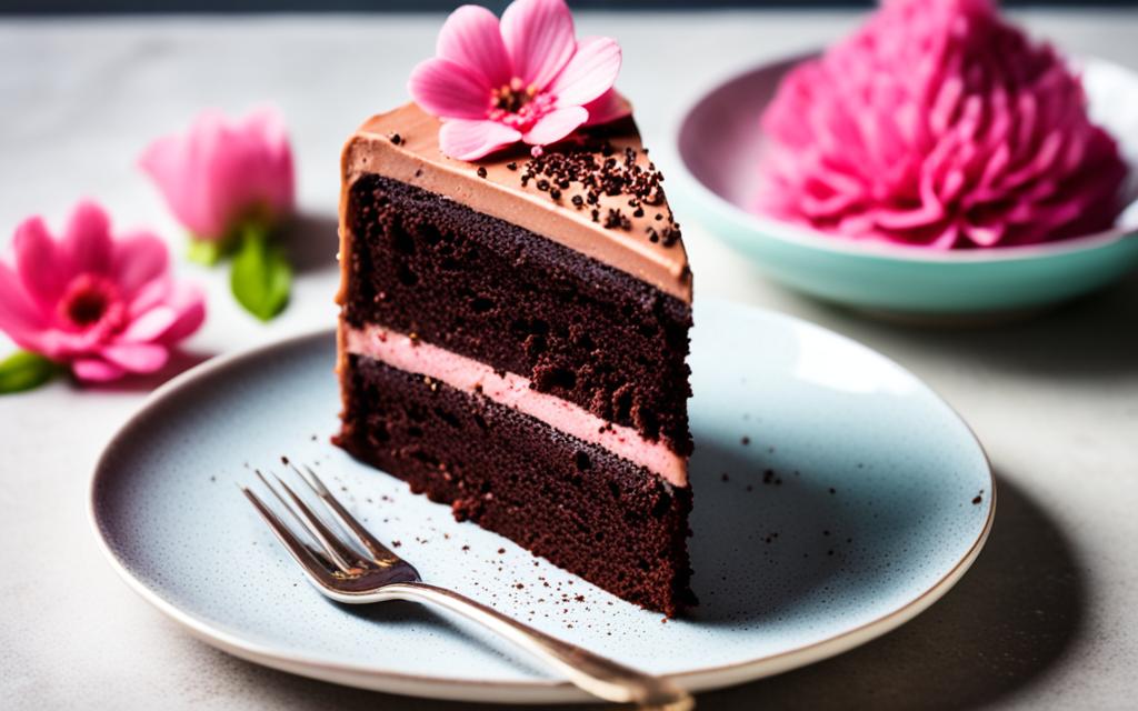 chocolate cake with pink icing