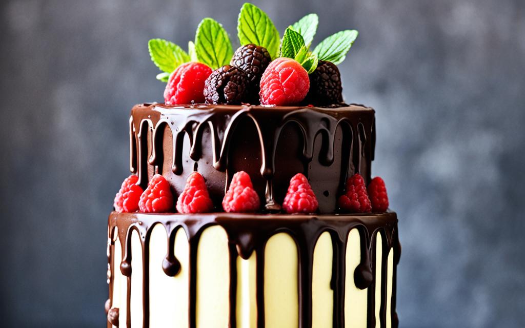 chocolate drip birthday cake