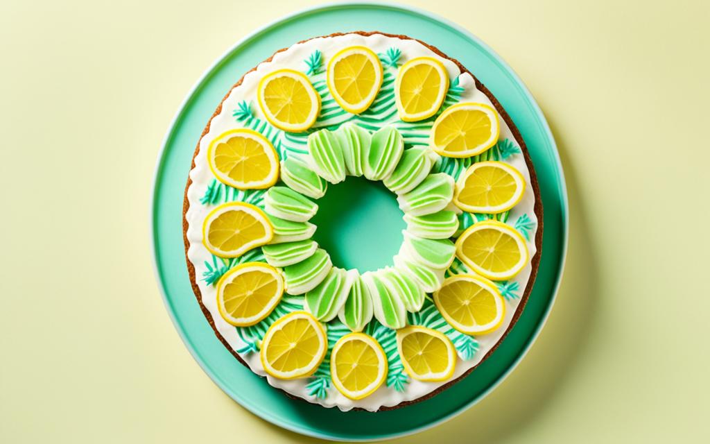 creative cake decoration using candied lemon slices