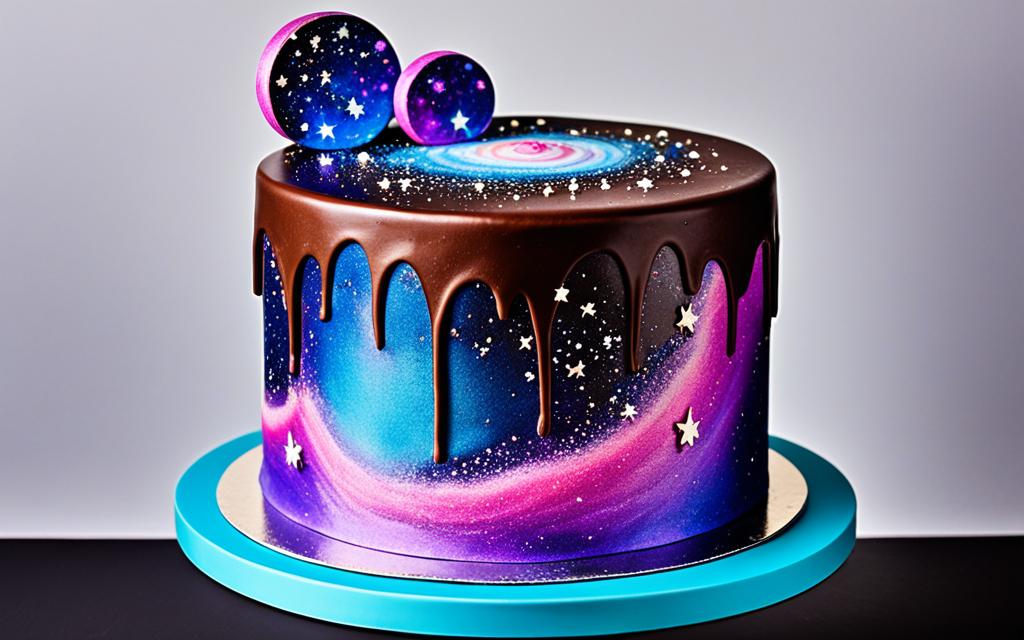 galaxy chocolate birthday cake