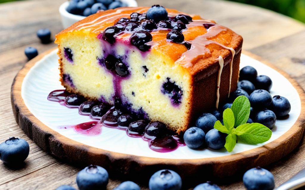 lemon and blueberry drizzle cake