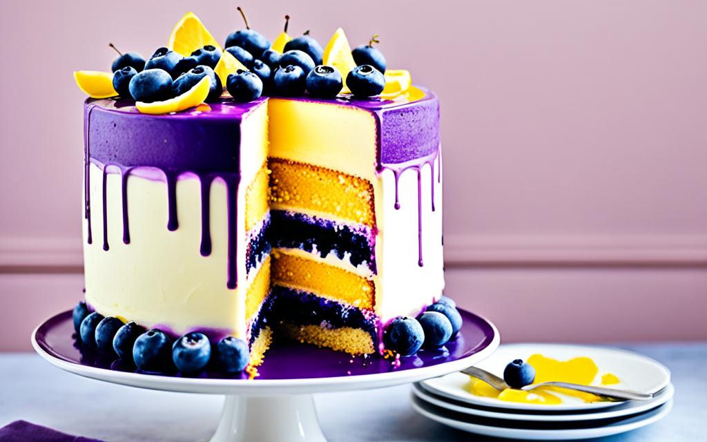lemon curd and blueberry cake