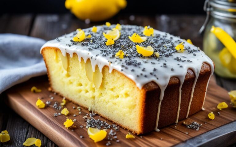 Classic Lemon Drizzle Cake with a Twist of Poppy Seeds